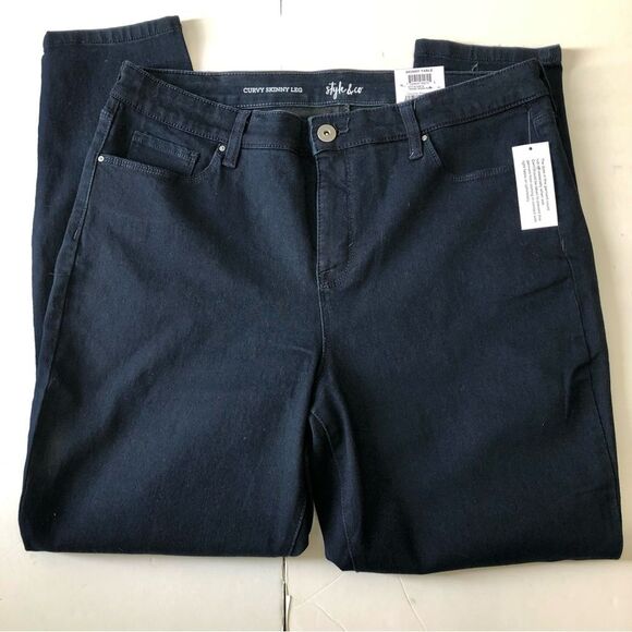 STYLE & CO. WOMEN'S JEANS CURVY SKINNY LEG RINSE WASH NEW MID RISE TUMMY CONTROL - Picture 2 of 14